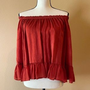 Maven West Off the Shoulder Ruffle Blouse